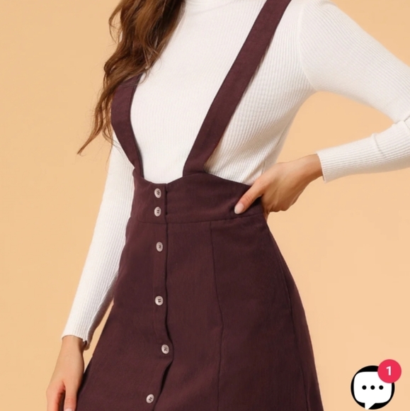 Allegra K corduroy skirt overalls - Picture 3 of 9